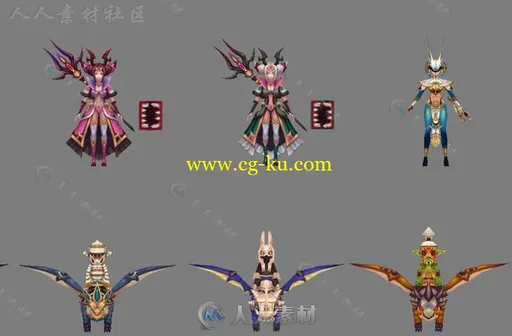 3D魔幻手游《猎龙大师》全套角色3D模型的图片1