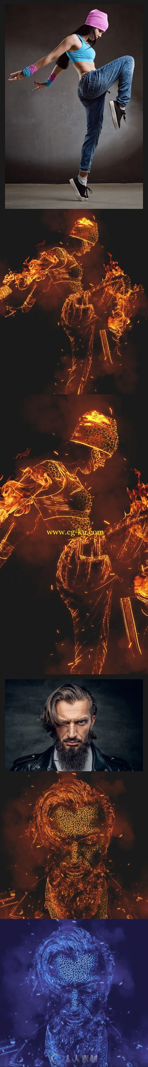 炫酷地狱火艺术特效PS动作的图片3