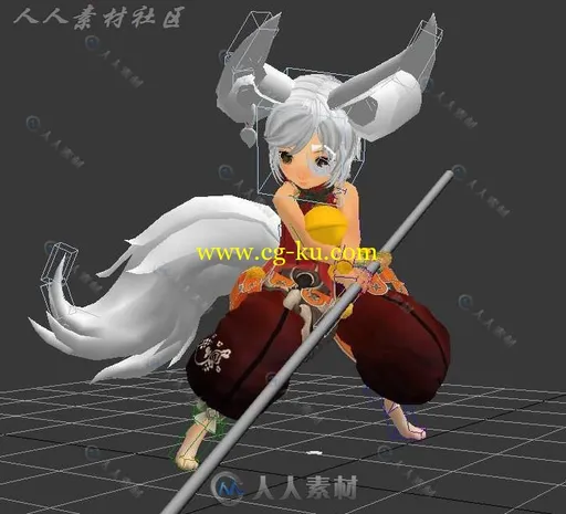 剑灵LOLI打狗棒棍法动作动画的图片1