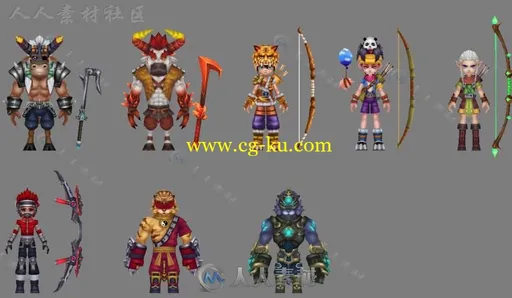 3D手游《刀塔西游》全套角色3D模型的图片1