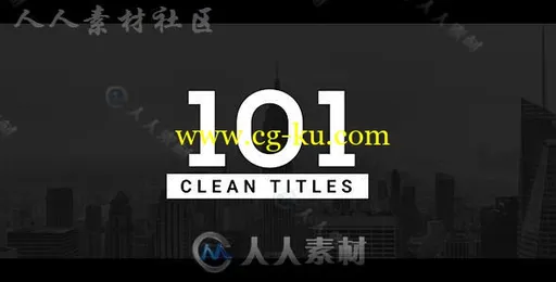 101个现代干净简洁文字标题动画展示AE模板 Videohive 101 Clean Titles Pack 19881的图片1