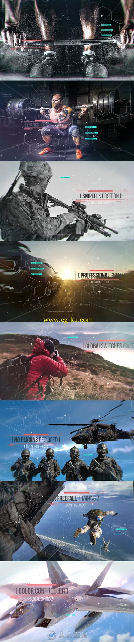未来派高科技图形毛刺视差影视片头视频包装AE模板Videohive Parallax Spy Glitch的图片1