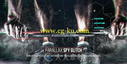 未来派高科技图形毛刺视差影视片头视频包装AE模板Videohive Parallax Spy Glitch的图片2