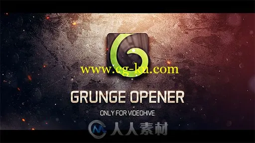 炫酷火花粒子金属质感标题快速展示动画AE模板 Videohive Grunge Opener 20033587的图片1