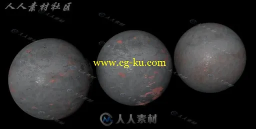 3种铁锈材质球C4D金属材质的图片1