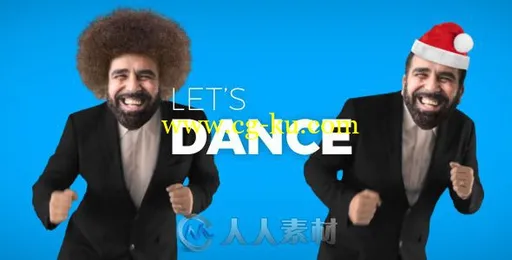 创意搞笑大头贴人物跳舞视频元素AE模板 Videohive Let's Dance 19736298的图片1