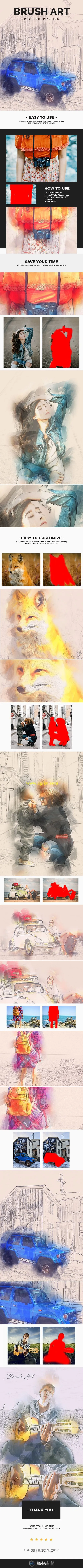 美丽的水墨画笔艺术特效PS动作的图片2