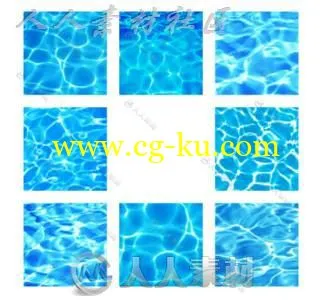 30张好看的蓝色水波纹理C4D贴图材质的图片1