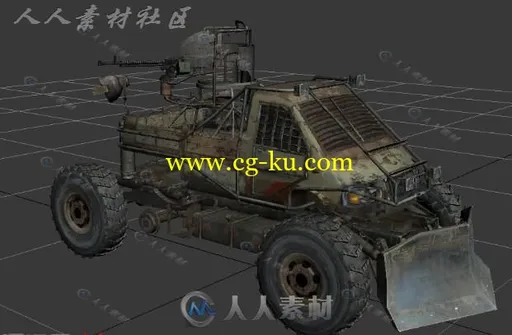 废弃破旧的机车工业车辆模型的图片1