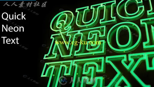时尚霓虹灯文字C4D预设的图片1