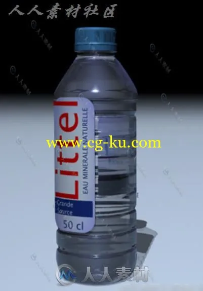 现实矿泉水瓶C4D模型的图片1
