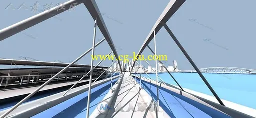 时尚现代城市场景C4D模型的图片2