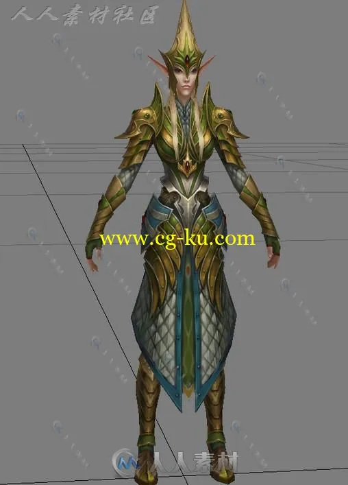 魔幻精灵美女战士3D模型的图片1