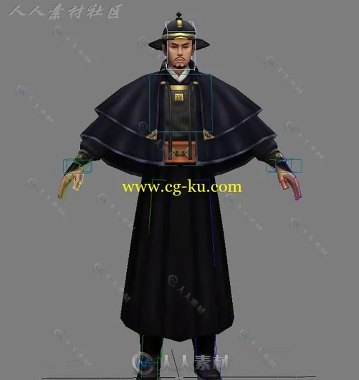 绑定好的锦衣卫角色3D模型的图片1