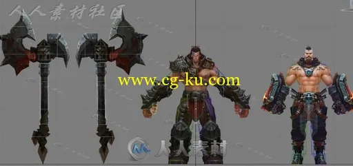 2个牛逼的猛汉动作动画加绑定模型的图片1