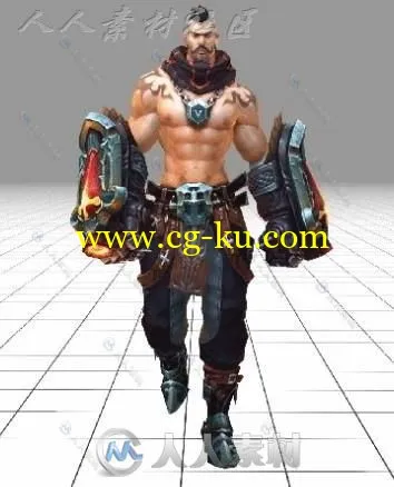 2个牛逼的猛汉动作动画加绑定模型的图片4