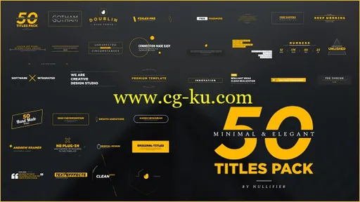 50组迷你优雅文字字幕标题动画展示幻灯片AE模板Videohive 50 Minimal & Elegant T的图片1