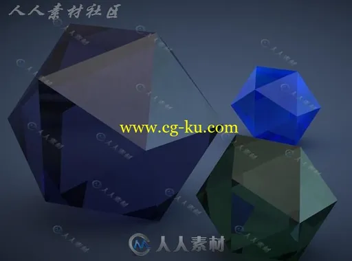 35个时尚的宝石玻璃C4D材质合集的图片1