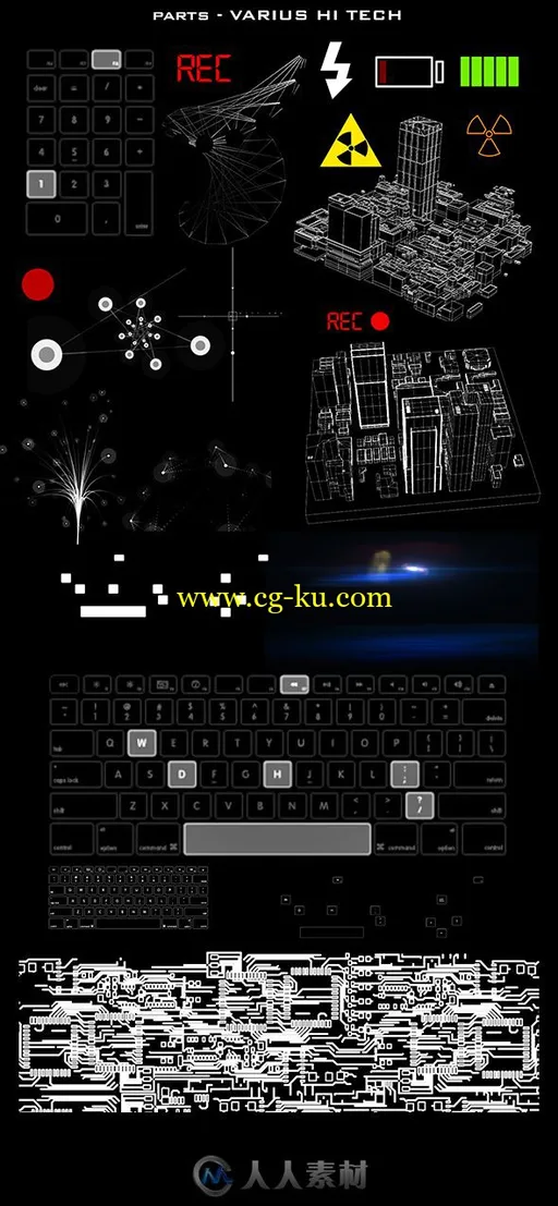 350种HUD高科技科幻全息图UI界面元素动画AE模板Videohive HUD Hyper Pack 350 200的图片2