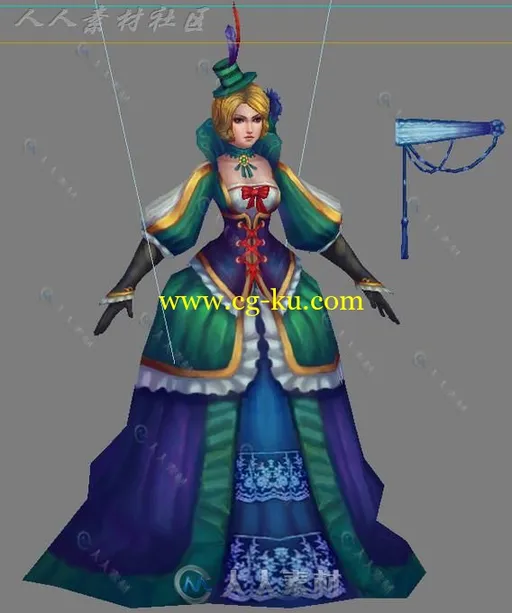 欧洲李斯特夫人角色3D模型的图片1