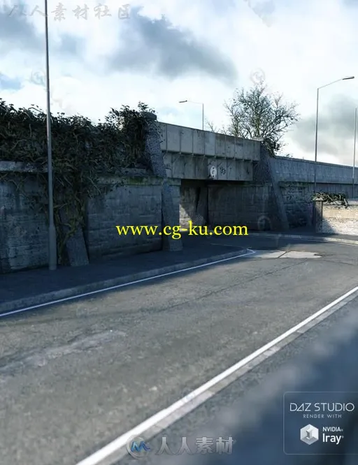 废弃的现代铁路桥梁和道路3D模型合辑的图片8