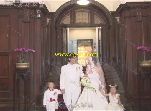 欢迎新人入场中国新式婚礼标清实拍视频素材的图片1