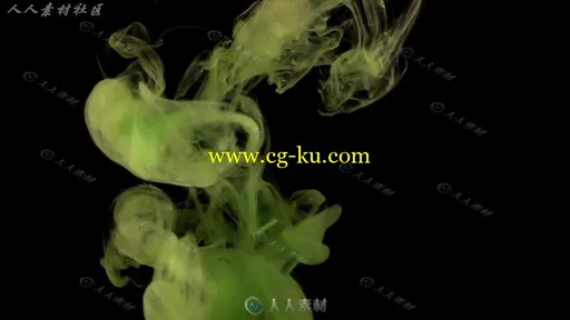 中国风深绿色水墨染料扩散弥漫效果高清视频素材的图片2