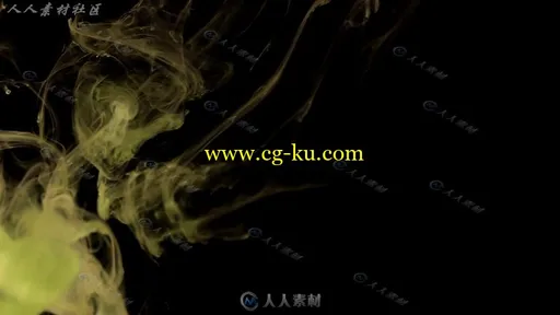 中国风深绿色水墨染料扩散弥漫效果高清视频素材的图片3