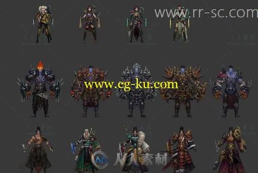 魔幻类《佛本是道》3大职业主角3D模型的图片2