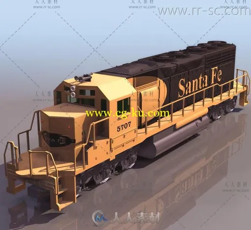 美国货运火车头3D模型的图片1