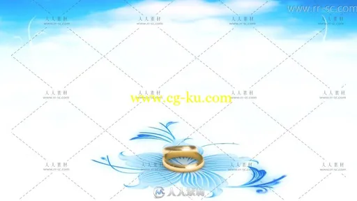 一对戒指在花纹上翻滚旋转视频素材的图片2