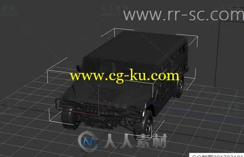 一辆影视级悍马3D模型的图片1