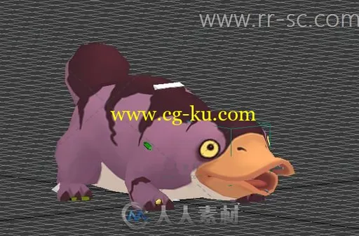 可爱的卡通鸭嘴兽3D模型的图片1