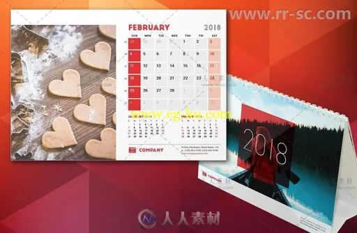 2018年创意时尚台历indesign排版模板的图片3