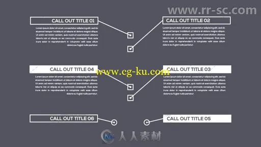 现代公司企业线条呼出文字标题注释介绍动画AE模板 Inforgraphic Call-Out Titles的图片3