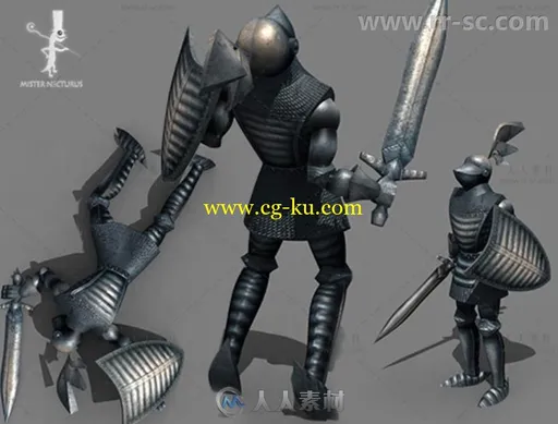 战士剑客英雄包人类人形生物角色3D模型Unity游戏素材资源的图片1