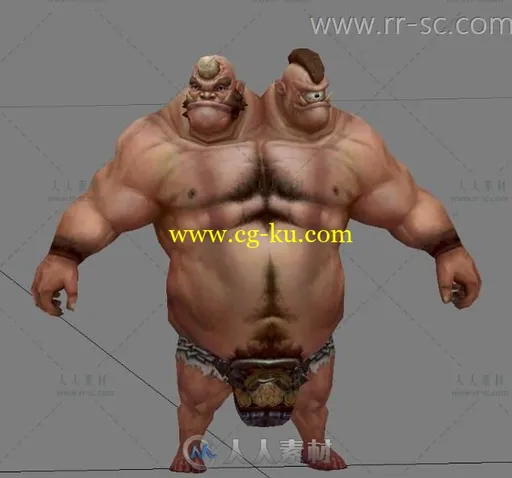 魔幻类双头怪物3D模型的图片1