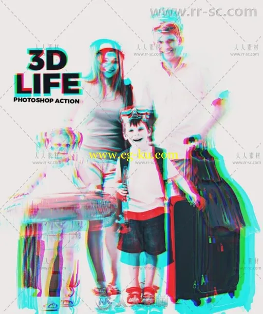 炫酷3D模糊阴影艺术特效PS动作的图片2