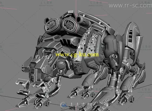 未来科幻机械怪物3D模型的图片1