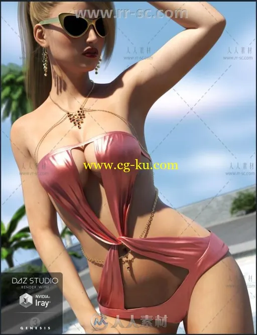性感魅力四射的女性夏季泳装3D模型合辑的图片1