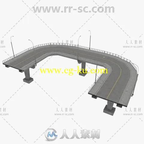 大型高速公路桥梁建设城市环境3D模型Unity游戏素材资源的图片1