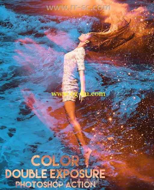 炫酷时尚彩色双重曝光艺术特效PS动作的图片3