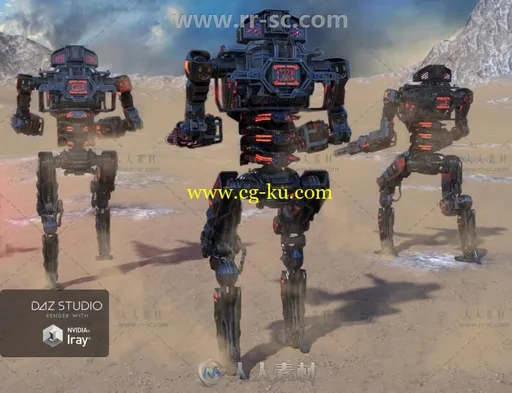 未来派强大的战斗机器人3D模型合辑的图片4
