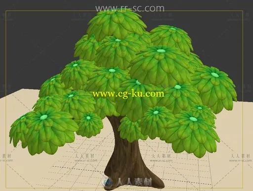 精品卡通小树3D模型的图片1