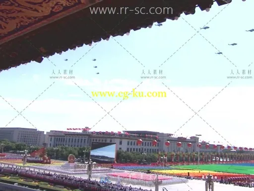 60周年庆典震撼庄严的阅兵飞行方队视频素材的图片3
