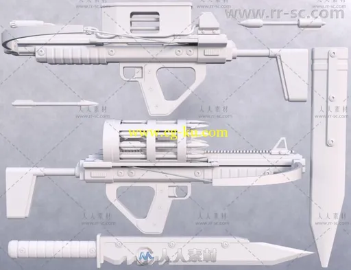 大屠杀突击弩武器道具和人物拿枪姿势3D模型合辑的图片3