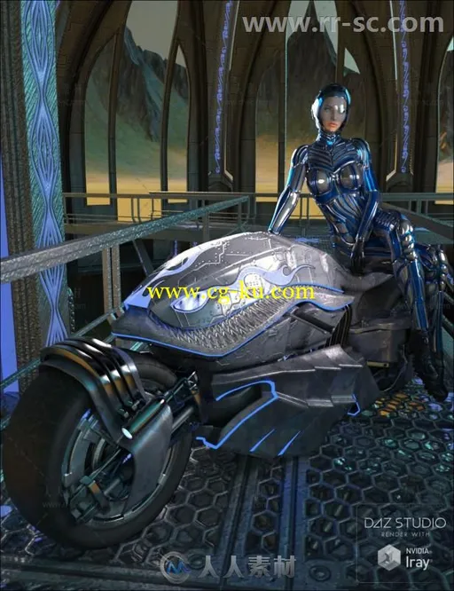 炫酷科幻未来派摩托车3D模型合辑的图片1