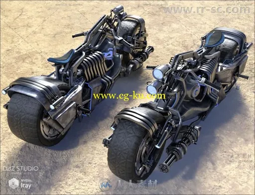 炫酷科幻未来派摩托车3D模型合辑的图片2