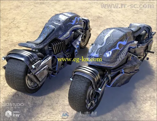 炫酷科幻未来派摩托车3D模型合辑的图片3