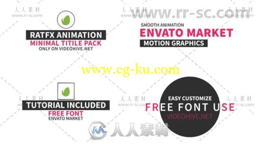 40款简约干净的字幕标题排版动画展示AE模板 Videohive 40 Title Pack 20259613的图片1